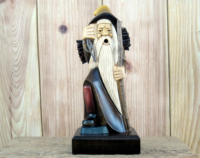 Wood Carved Forest Man Incense Smoker, German Incense Smoker, Incense