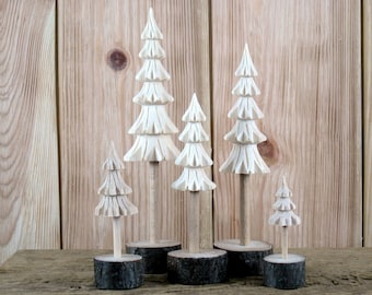 Set of Three Unfinished Pine Trees, Wooden Crafts to Paint, Mini