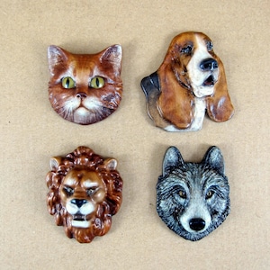 Animal Head Fridge Magnets - Fun Kitchen Decor for Animal Lovers