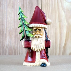 Hand Carved Wooden Santa Gnome - Christmas Gnome Figurine, Rustic Holiday Decor, Scandinavian Tomte 5.0 (543)