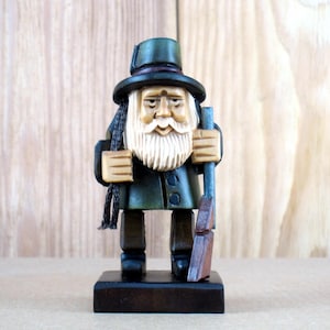 Little Hunter Gnome: Wooden Carved Figurine