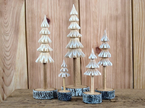 Handcrafted Artisan Painted Wood Christmas Tree
