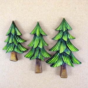 Rustic Pine Tree Magnets, Perfect Holiday Gift, Christmas tree - decor, Carved Woodland Ornaments, Eco-Friendly Kitchen Decor, Festive Gift