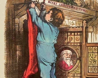 Vintage Thomas Nast Postcard Christmas Eve Published in 1985