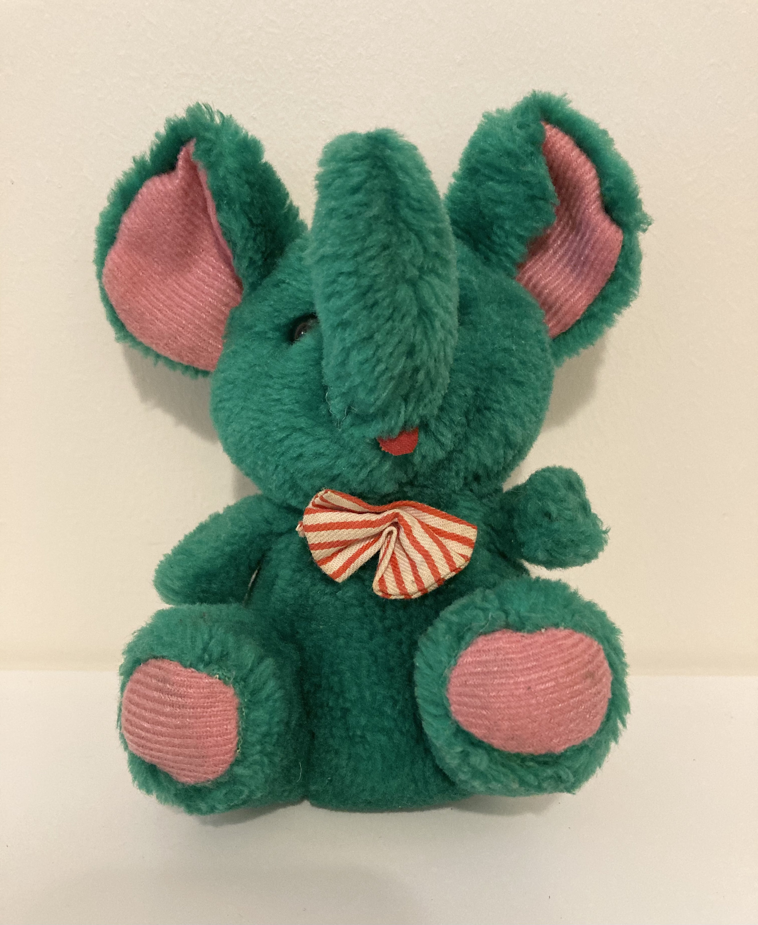 Vintage Elephant Plush Toy Green Etsy