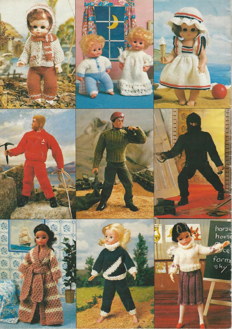 PDF Dolls Knitting Patterns Action Man Sindy Tiny Tears and Etsy UK