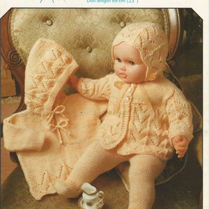 PDF Dolls Knitting Pattern PDF 23&quot; Doll Hooded Sweater Leggings Bonnet Coat Instant Digital Download