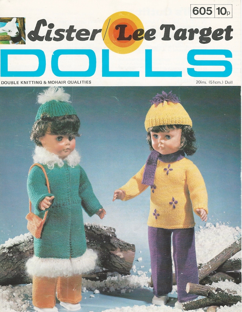 Vintage Dolls Knitting Pattern for 20 Ins Doll Instant Digital Etsy