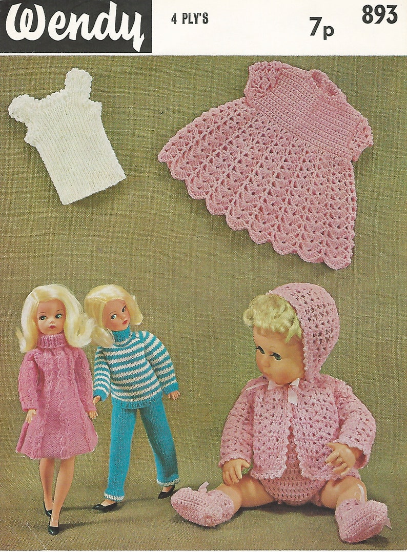 Vintage Sindy Dolls Knitting Crochet Pattern PDF Instant Etsy