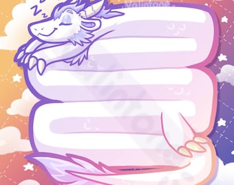 Sleepy sunset dragon sticky notes