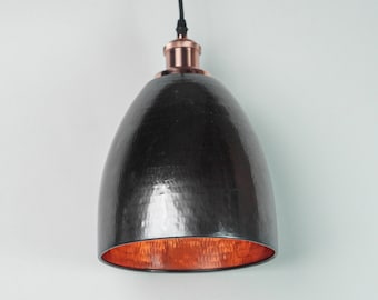 Black Copper Lampshade Only  - Oxidized Copper Lampshade - Copper Industrial Lighting  - Patina Copper Kitchen Island light  - Art deco lamp