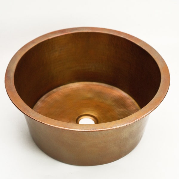 Copper Vessel Sink- Copper Sink Bathroom Vanity - Copper sink Kitchen cabinet -  Copper Bowl Vessel Sink - Copper Kitchen Sink