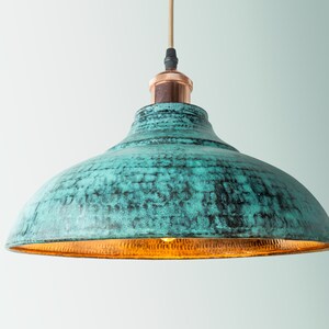 Teal and copper lampshade best sale