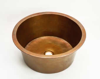 Copper Vessel Sink- Copper Sink Bathroom Vanity - Copper sink Kitchen cabinet -  Copper Bowl Vessel Sink - Copper Kitchen Sink