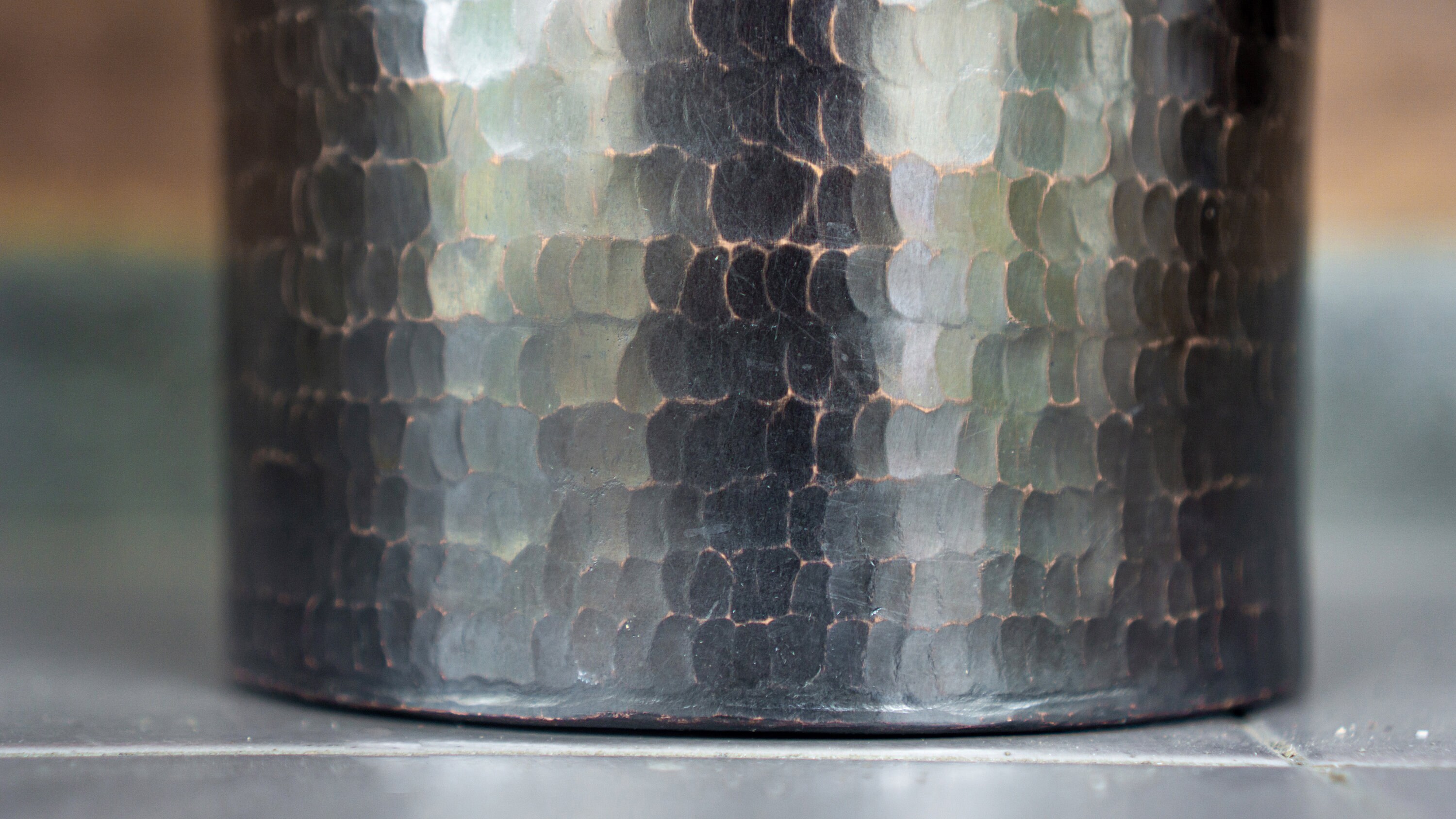 Hammered Copper Floor Vase Black Copper Flower Vase Antique Etsy