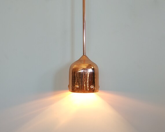 Satin Copper Pendant Lamp Shade Copper Kitchen Island Etsy