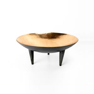Cuenco de cobre martillado - Cuenco decorativo de cobre negro - Cuenco de cobre hecho a mano para servir la mesa - Frutero de cobre