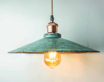 Oxidized Copper Lampshade only- Copper Industrial Lighting  - Copper Kitchen Island light - Copper Lampshade - Art deco lamp