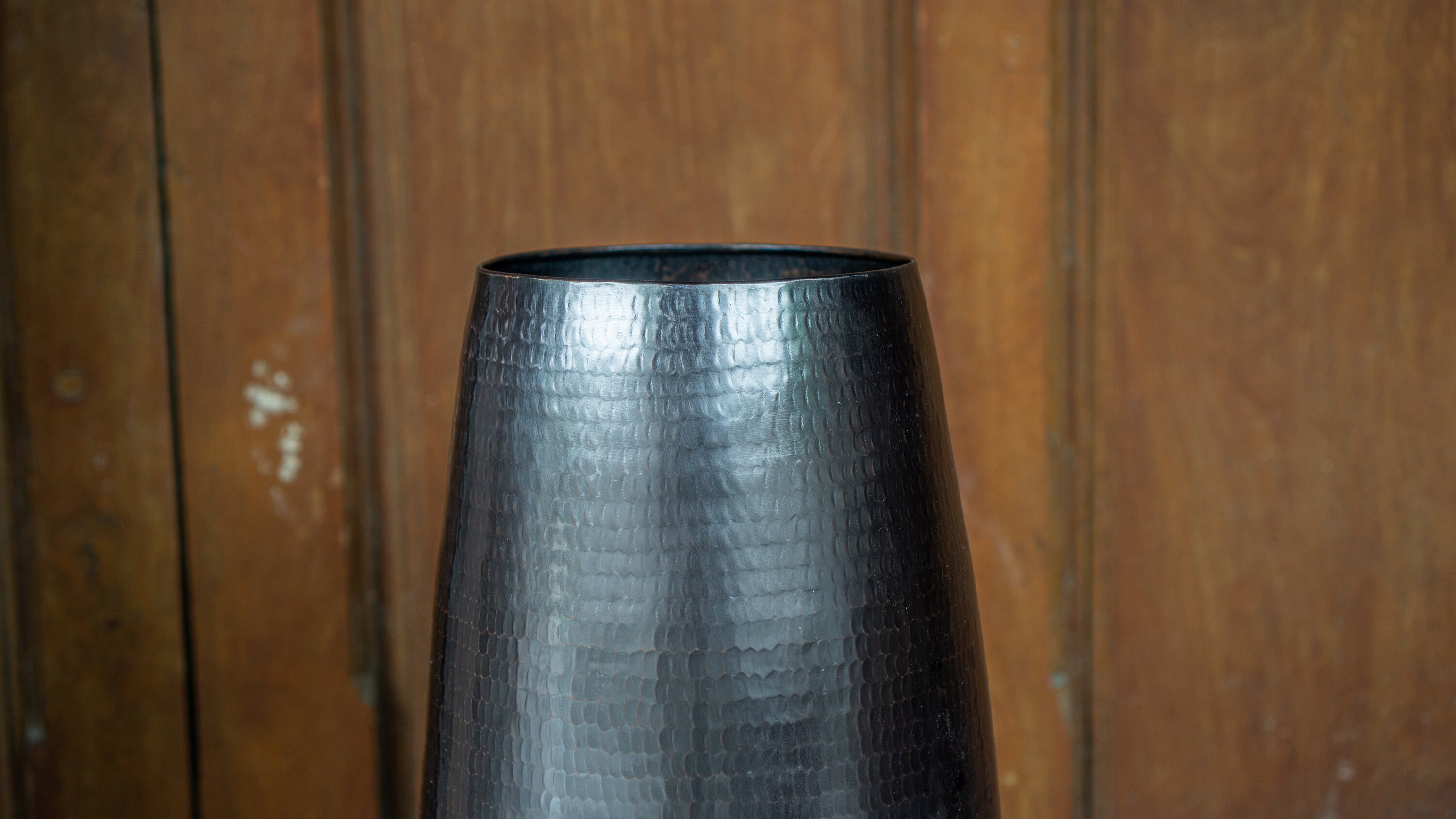 Hammered Copper Floor Vase Antique Copper Flower Vase Black Etsy