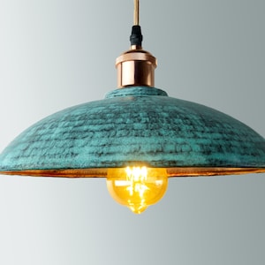 Oxidized Copper Lampshade only - Copper Industrial Lighting  - Copper Kitchen Island light - Copper Lampshade - Art deco lamp