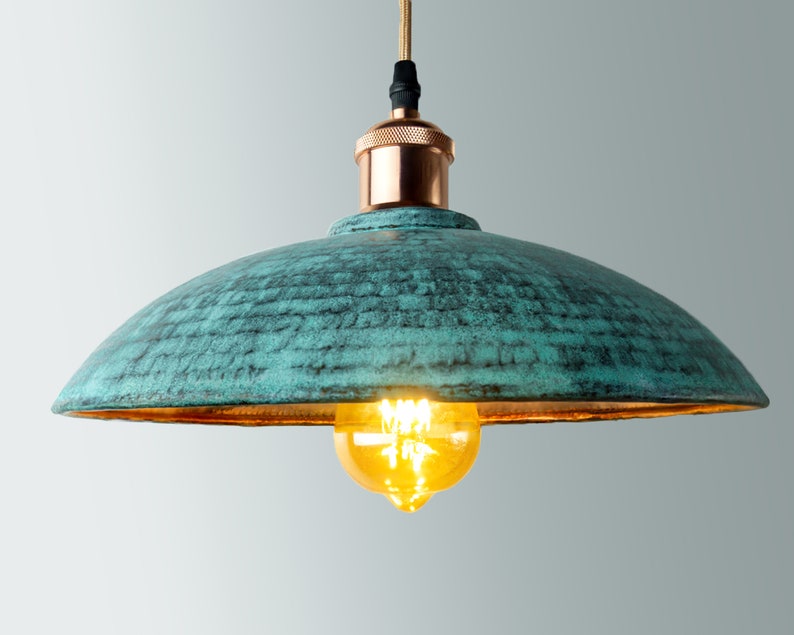 Oxidized Copper Lampshade Only Copper Industrial Lighting Etsy Sweden