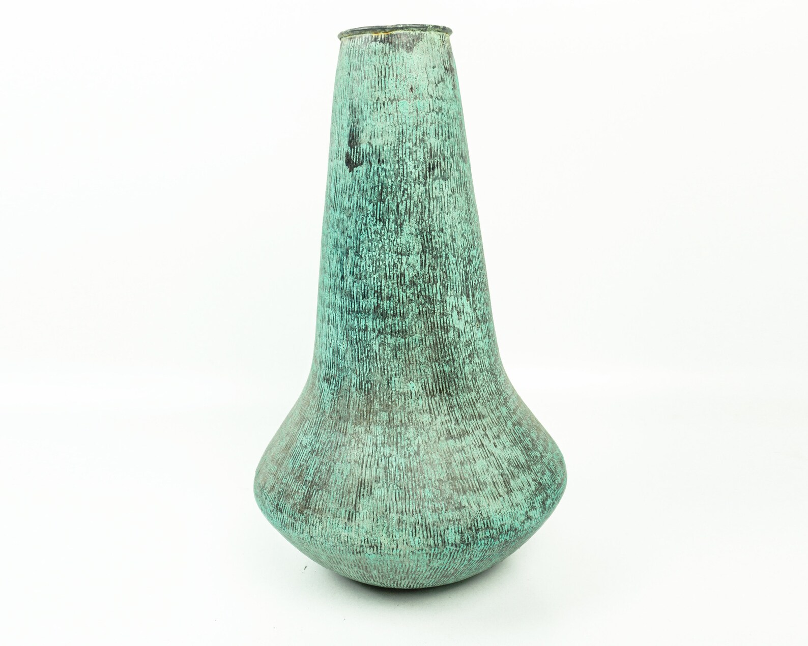 Green Patina Copper Flower Vase Hammered Copper Flower Vase Etsy