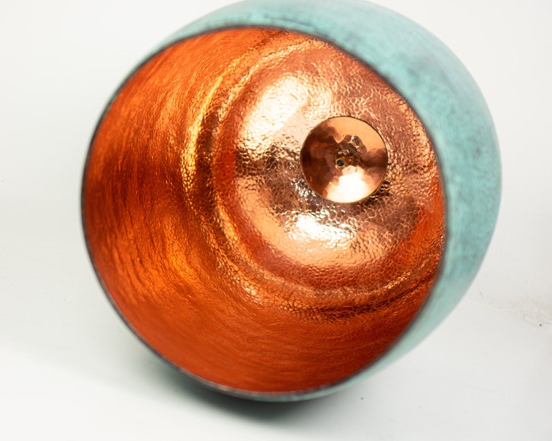 Oxidized Copper Pendant Light Copper Industrial Lighting Etsy