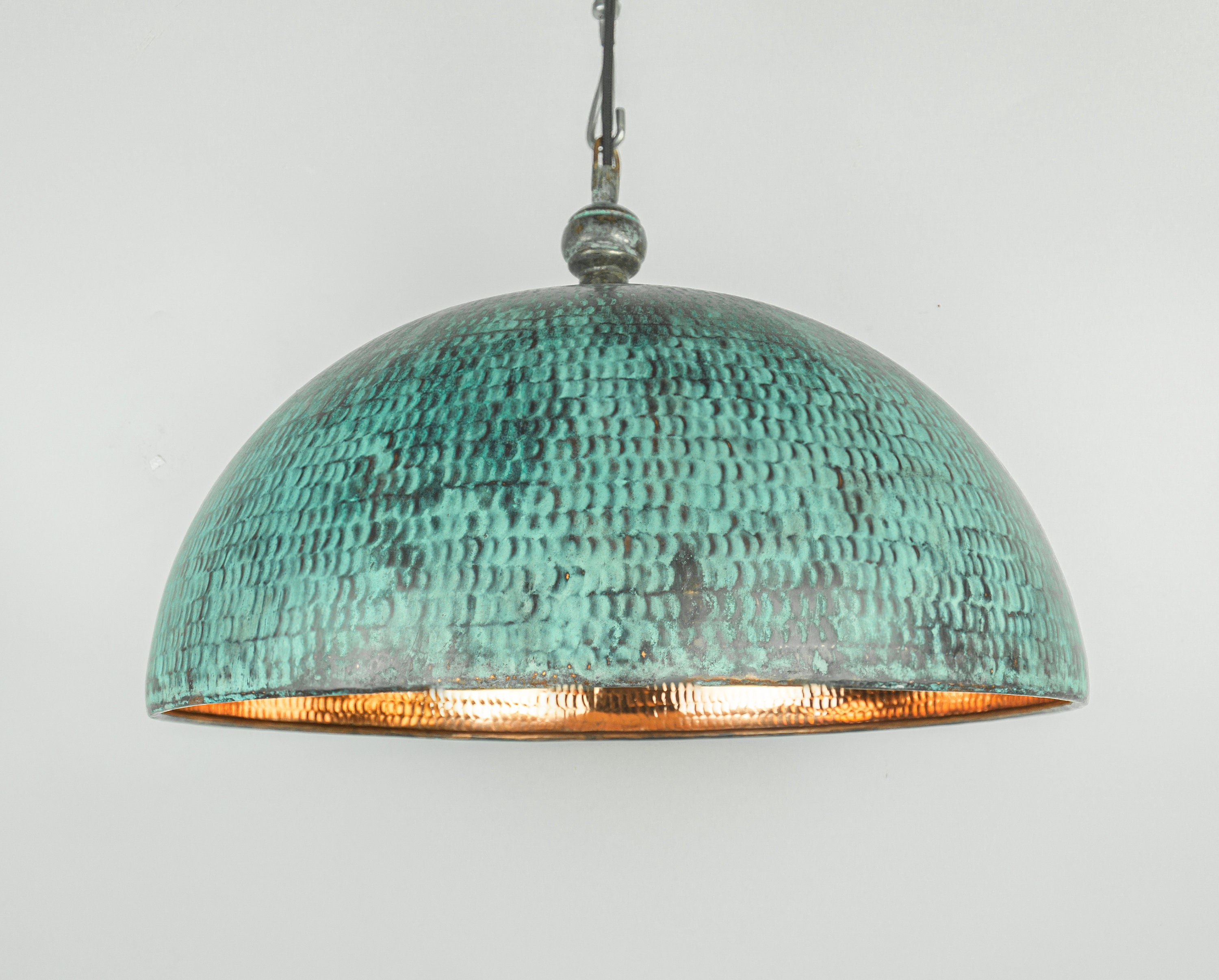 Oxidized copper pendant light deals