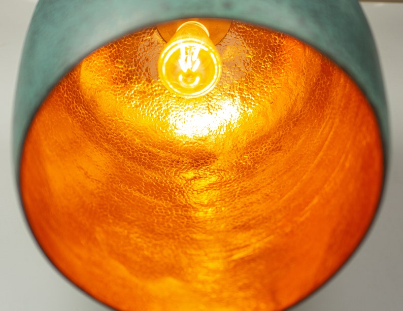 Oxidized Copper Pendant Light Copper Industrial Lighting Etsy