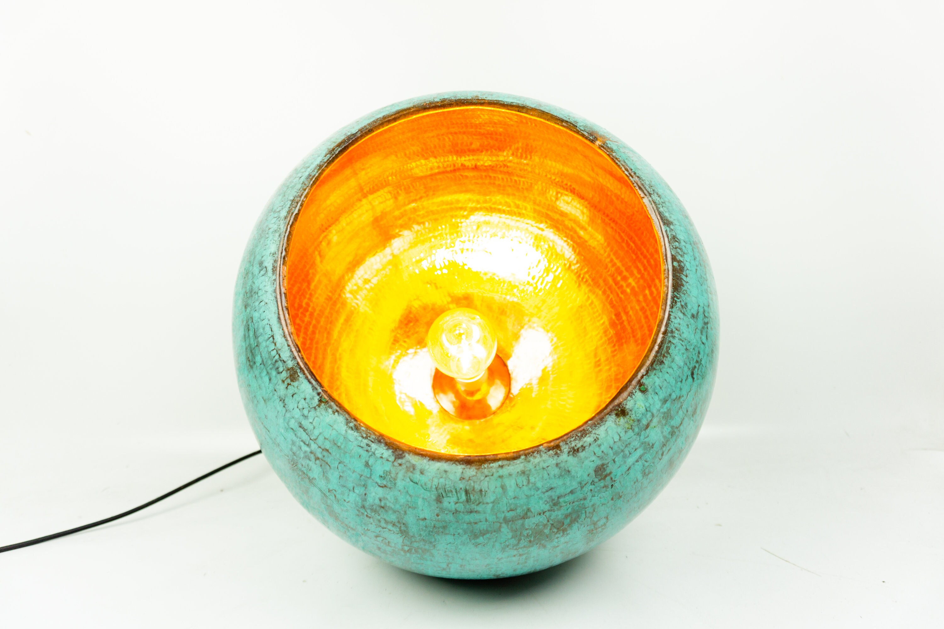 Oxidized Copper Pendant Lamp Shade Round Copper Kitchen Etsy