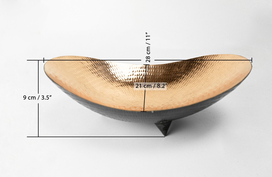 Hammered Copper Fruit Bowl Black Copper Decorative Bowl Etsy