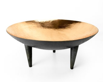 Hammered Copper Bowl - Black Copper Decorative Bowl - Handmade Copper Serving Bowl for Table Setting -  Copper Fruit Bowl