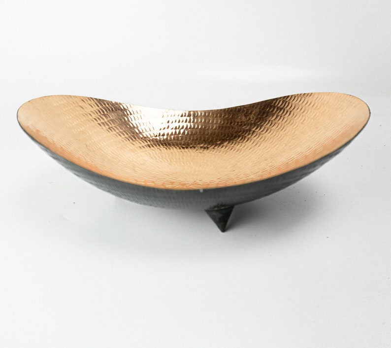 Hammered Copper Fruit Bowl Black Copper Decorative Bowl Etsy