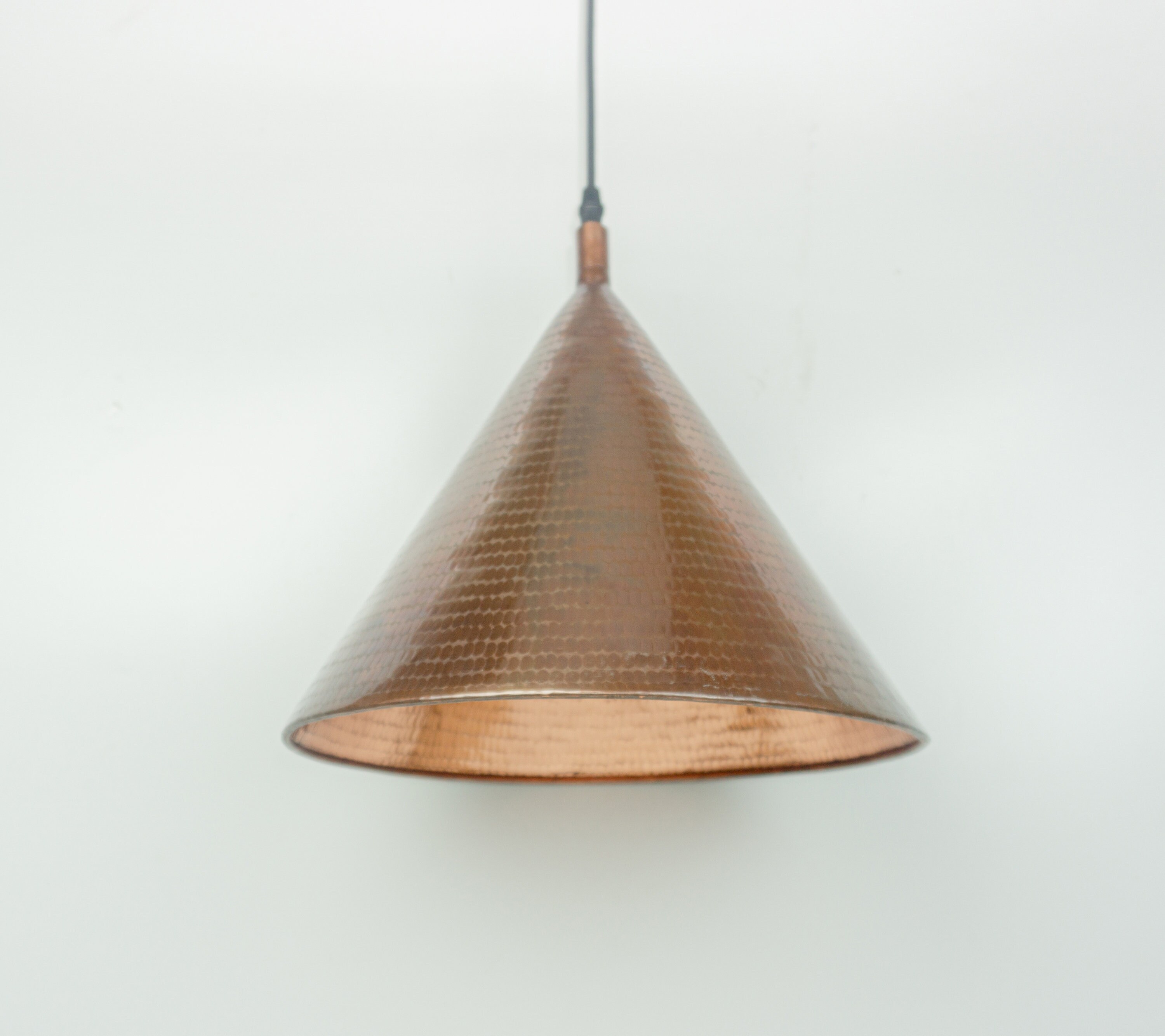 Copper cone pendant light deals