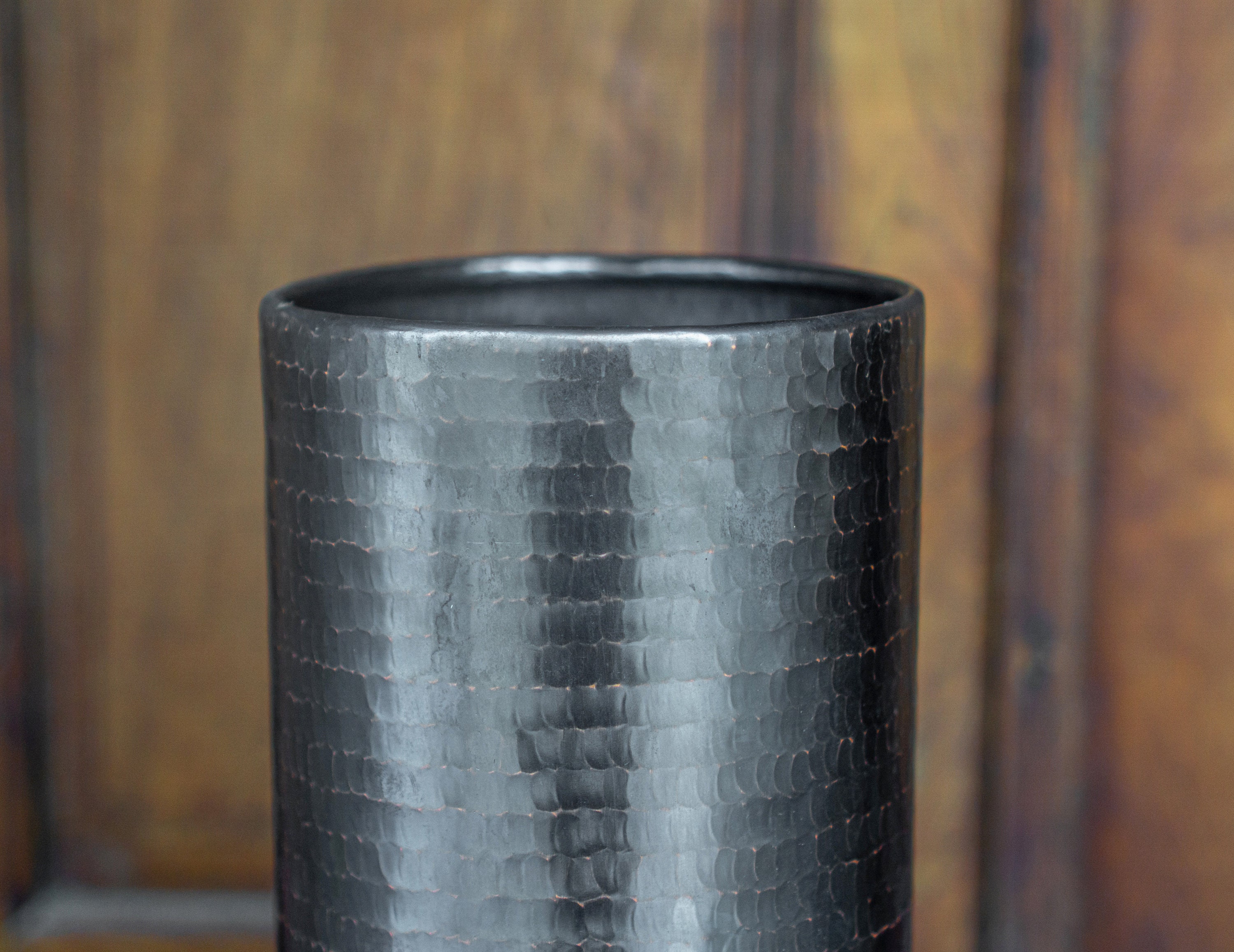 Hammered Copper Floor Vase Black Copper Flower Vase Antique Etsy