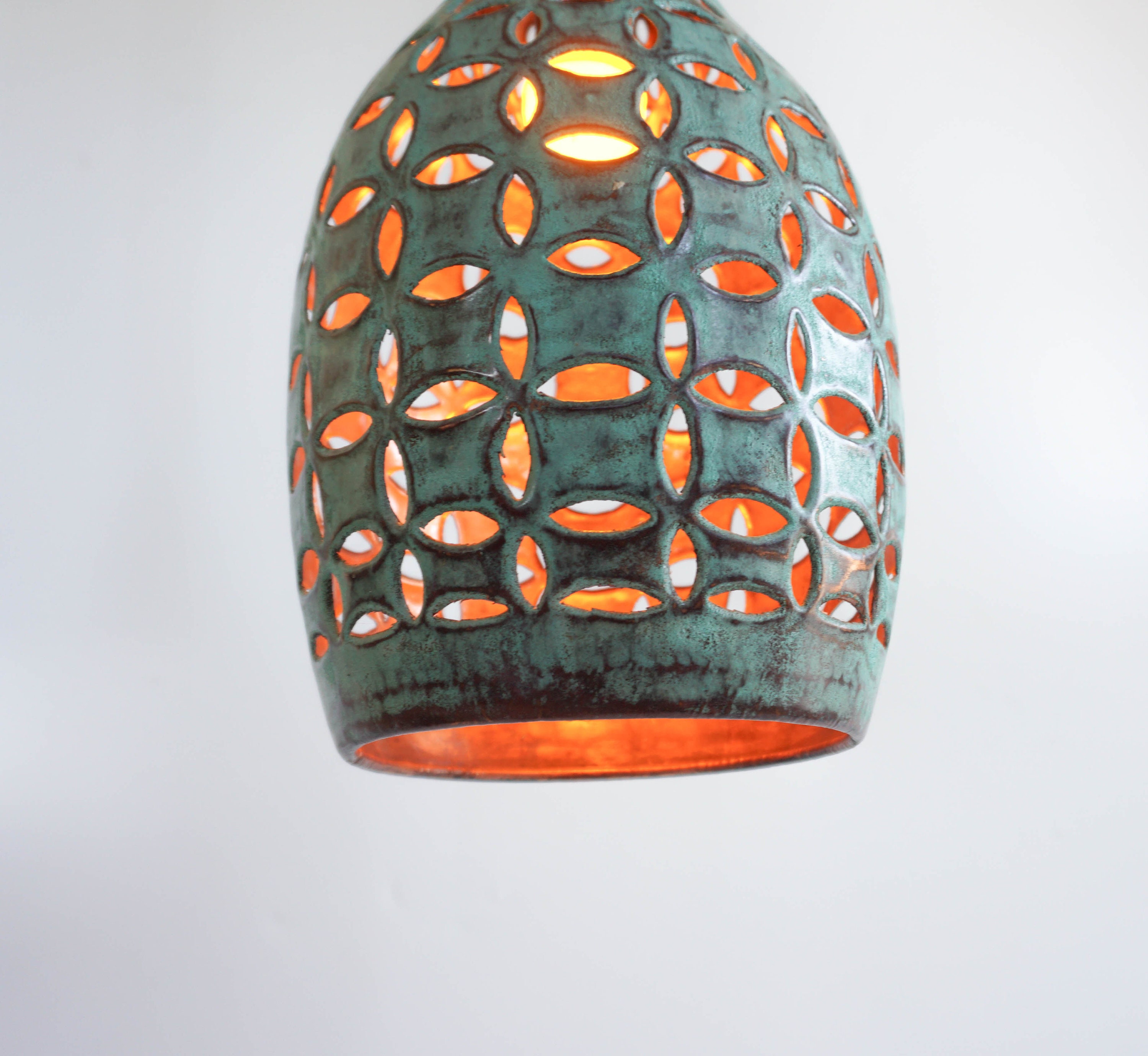 Oxidized Copper Pendant Light Hammered Copper Kitchen Island Etsy