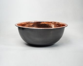 Oxidized Copper Spa Bowl - Handmade Pedicure Bowl - Hammered Copper Spa Washbasin - Copper Footwash Basin