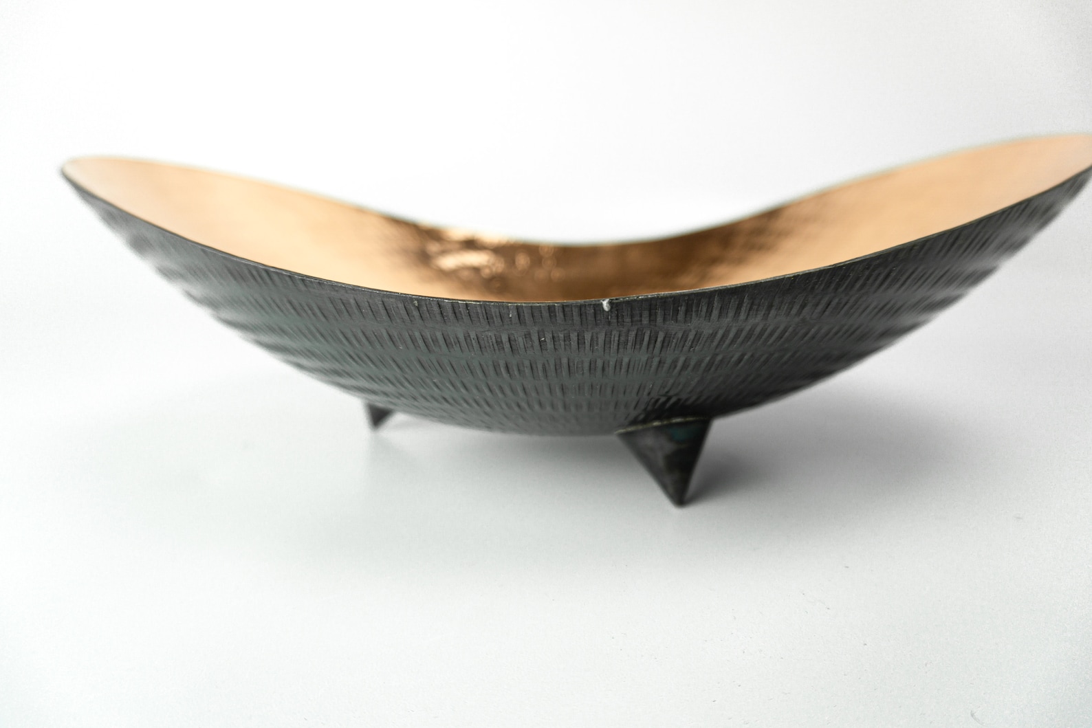 Hammered Copper Fruit Bowl Black Copper Decorative Bowl Etsy