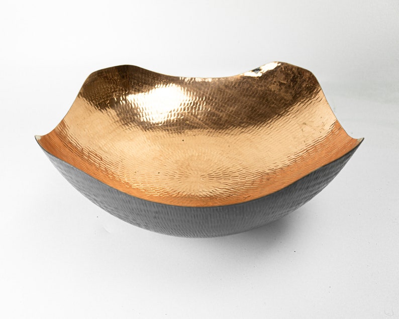 Hammered Copper Fruit Bowl Black Copper Decorative Bowl Etsy