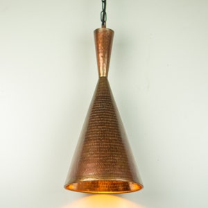 Antique Copper Pendant Light Fixture-  Hammered Copper Pendant Lamp- Copper Industrial Lamp- Minimalist lamp- Copper Kitchen Island Lighting