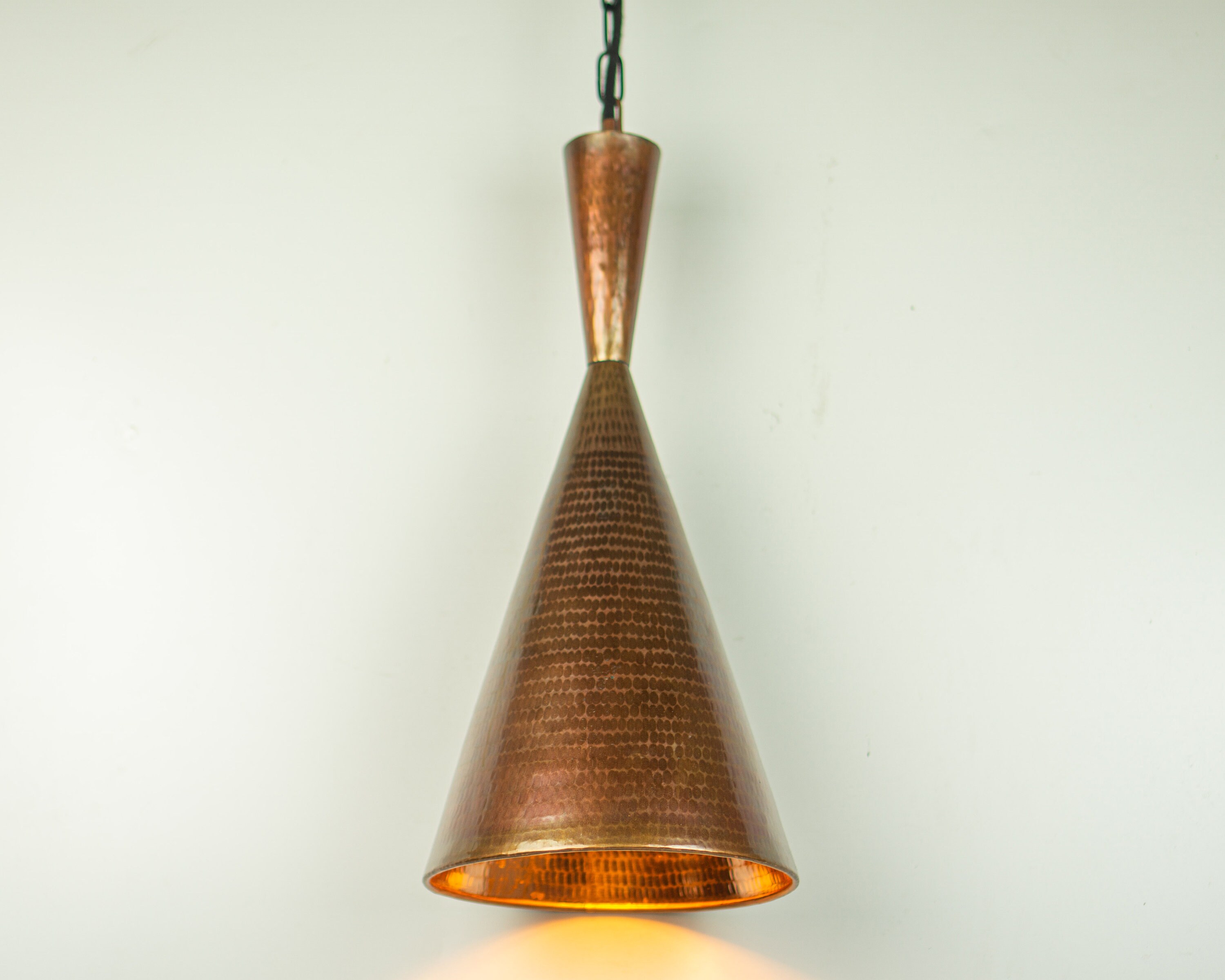 Copper cone pendant light discount