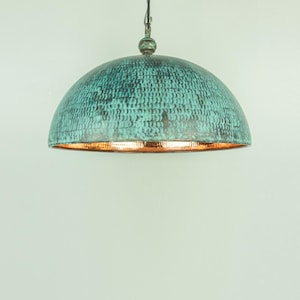 Dome Copper Pendant Light - Oxidized Copper Copper Pendant Light - Copper Kitchen Island Pendant light - Copper Lampshade