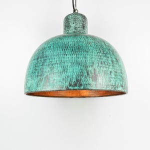 Kubah Copper Pendant Light - Oxidized Copper Industrial Lighting  - Copper Kitchen Island light - Copper Lampshade - Art deco lamp