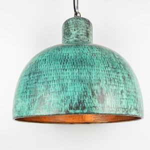 Kubah Copper Pendant Light - Oxidized Copper Industrial Lighting  - Copper Kitchen Island light - Copper Lampshade - Art deco lamp