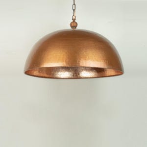 Dome Antique Copper Pendant Light - Copper Industrial Lighting  - Copper Kitchen Island light - Copper Lampshade - Art deco lamp