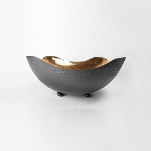 Frutero de cobre martillado - Cuenco decorativo de cobre negro - Cuenco de cobre hecho a mano para servir la mesa - Plato decorativo de cobre
