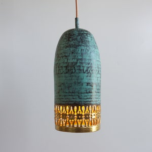 Oxidized Brass Pendant Lamp Shade - Brass Kitchen Island Lighting - Indutrial Brass Industrial Lamp -  Art deco light fixture