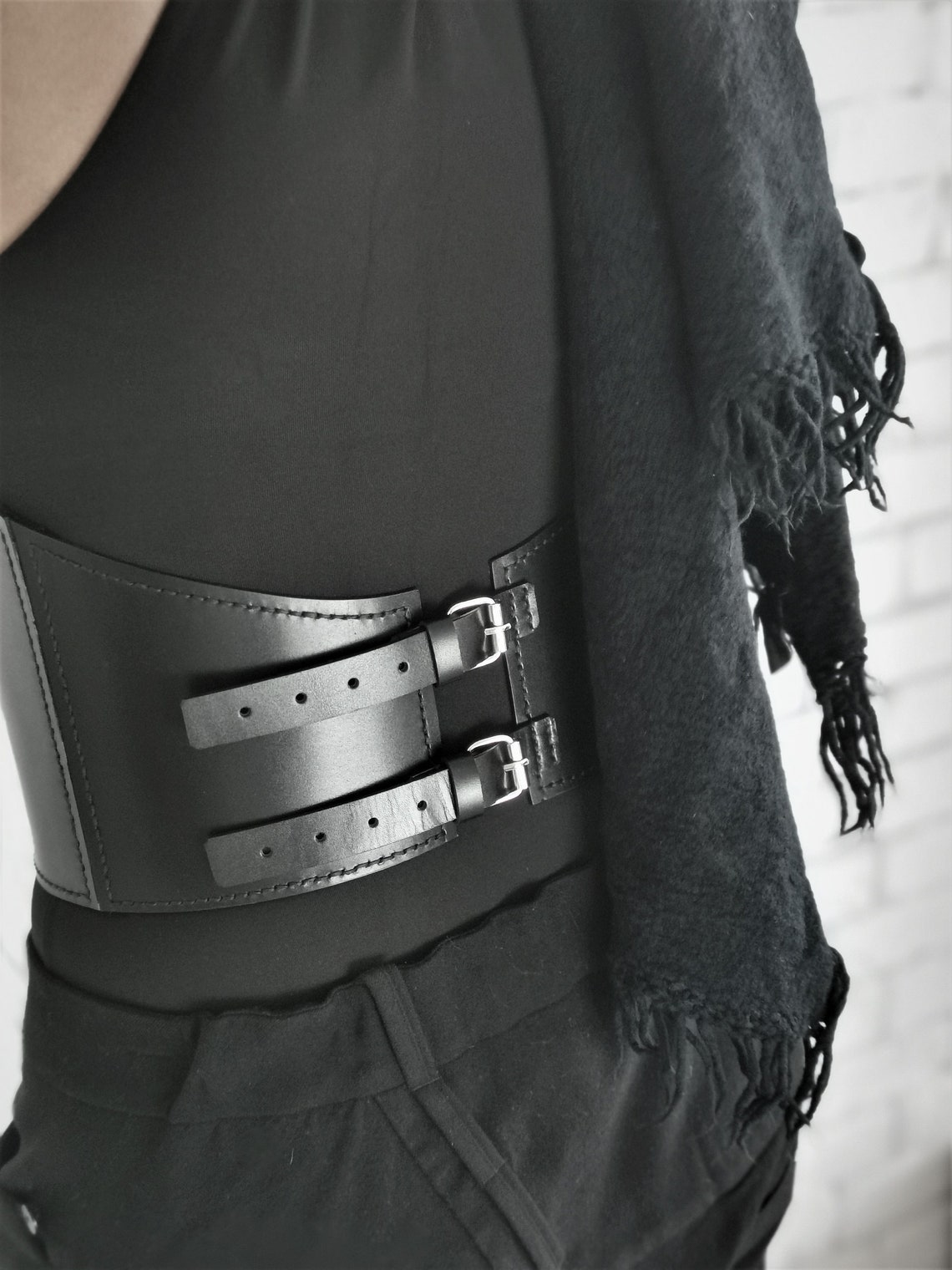 Wide Corset Belt Wide leather belt for women Black Corset Etsy