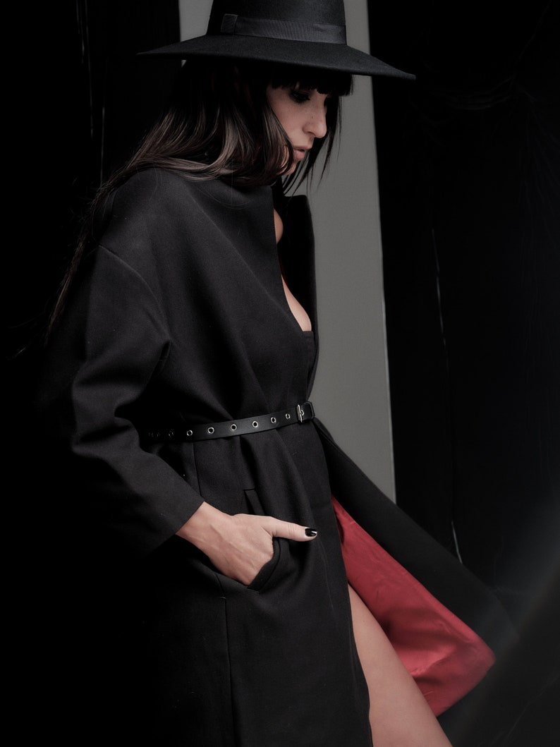 Slim Leather Belt for Dress Classic Leather Black Belt HAYA Black Leather Jeans Belt Women Leather Belt Black Waist Belt