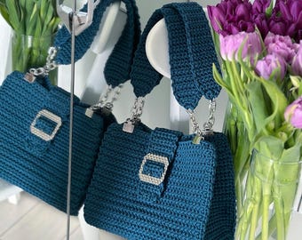Crochet Pattern | Modern Crochet Bag Tutorial | DIY Shoulder Bag PDF | Easy Crochet Purse Pattern | Structured Crossbody Bag Design
